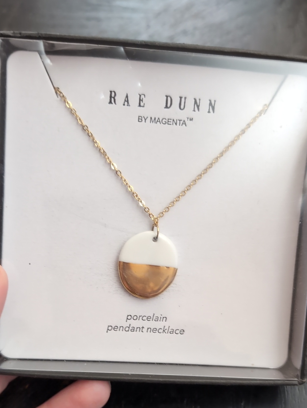 Nib Rae Dunn Porcelain Pendant Necklace